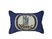 12 Royal Blue Flag of Virginia Decorative Tapestry Throw Pillow