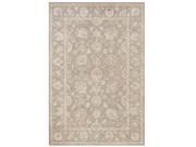 2’ x 3 Ivory Stone Gray and Chestnut Brown Watson Floral Hand Tufted Wool Area Throw Rug