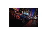 LED Lighted NYC Times Square with Classic Chevrolet Car Canvas Wall Art 15.75 x 23.5