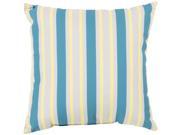 18? Aqua Gray and Butter Yellow Striped Square Decorative Throw Pillow