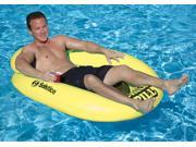 51 Yellow Chill Pill Inflatable Swimming Pool Floating Lounge Chair with Drink Holder