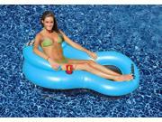 61 Blue Chill Chair Inflatable Swimming Pool Floating Lounge Chair with Drink Holder
