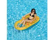 61 Orange and Yellow Inflatable Swimming Pool Lounger with Dual Drink Holders
