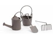 Set of 4 Espresso Brown Gardening Tools Fairy Mini Garden Accessories 3.25