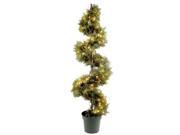 61 Pre Lit Potted Artificial Juniper Spiral Topiary Tree Clear Lights