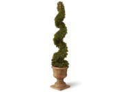 48 Artificial Two Tone Green Cedar Spiral Tree in Urn Style Pot