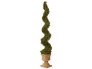 60 Artificial Two Tone Green Cedar Spiral Tree in Urn Style Pot