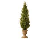60 Artificial Green Cedar Arborvitae Landscape Tree in Urn Style Pot