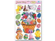 Pack of 12 Easter Basket and Friends Decorative Window and Glass Clings