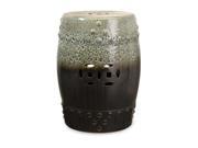 20 Earth Toned Ceramic Garden Stool with Intricate Cut Out Design