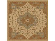 9.75' Elegant Caesar Burnt Orange and Olive Green Hand Tufted Square Wool Area Throw Rug 9.75' Elegant Caesar Burnt Orange and Olive Green Hand Tufted Square Wool Area Throw Rug