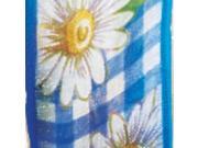 Royal Blue Daisy Plaid Sheer Wired Edge Craft Ribbon 1 Royal Blue Daisy Plaid Sheer Wired Edge Craft Ribbon 1