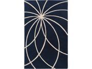 4' x 6' Plasma Elektra Antique White & Dark Blue Hand Woven Wool Area Throw Rug 4' x 6' Plasma Elektra Antique White & Dark Blue Hand Woven Wool Area Throw Rug
