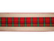 UPC 746427733892 product image for Pack of 2 Subtle Colored Wired Crafted Checked Pattern Ribbons 4