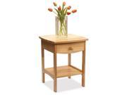 Beech Curved End table Night Stand with One Drawer