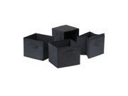 Winsome Capri Set of 4 Foldable Black Fabric Baskets in Black 22411