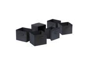 Winsome Capri Set of 6 Foldable Black Fabric Baskets in Black 22611