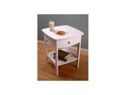 White Curved End table Night Stand with One Drawer