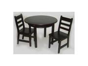 Espresso Child s Round Table with Shelf and 2 Chairs
