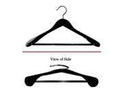 Midnight Finish Extra Wide Shoulder Suit Hangers With Ribbed Bar Set of 12