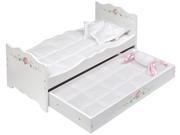Doll Bed with Trundle White Rose