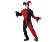 Wicked Evil Jester Adult Costume Red Black