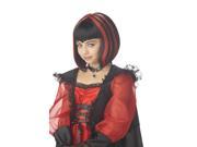 Red and Black Striped Vampire Girl and Teen Wig