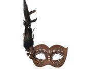 Feathered Divinity Masquerade Mask Brown