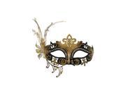 Farfalla Fiore Masquerade Mask Black Gold