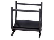 Solid Base Open Sides Log Rack in Black Wrought Iron