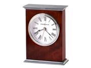 Silver and Cherry Mantel Clock with Black Numerals