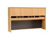 4 Door Hutch in Light Oak for 72 in. Desk Credenza Series C