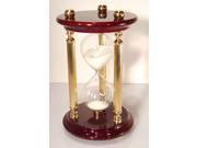 15 Minute Sand Timer with High Gloss Finished Wood Brass