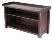 Wood Storage and Display Unit in Antique Walnut Finish