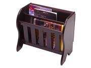 Flip Top Magazine Rack Side Table in Dark Espresso Finish