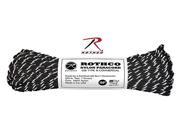 Rothco 136 Black 100 550lb III Commercial Paracord w 3 Reflective Tracers