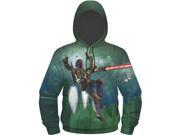 UPC 886349629214 product image for Star Wars Boba Fett Flying Men's Sublimated Zip Hoodie, Medium | upcitemdb.com