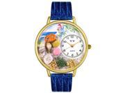 Whimsical Women s Seashell Royal Blue Strap Watch