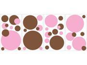 Just Dots Pink Brown Peel Stick Wall Decals