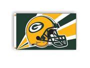 Green Bay Packers NFL Helmet Design 3 x5 Banner Flag