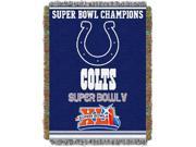 Indianapolis Colts NFL Super Bowl Commemorative Woven Tapestry Throw 48x60