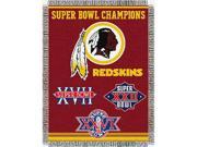 Washington Redskins NFL Super Bowl Commemorative Woven Tapestry Throw 48x60