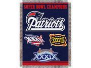 New England Patriots NFL Super Bowl Commemorative Woven Tapestry Throw 48x60