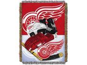 Detroit Red Wings NHL Woven Tapestry Throw Blanket Home Ice Advantage 48x60