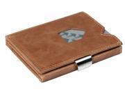 Exentri Trifold Leather Wallet with Locking Device Stylish Sophisticated Compact Sand