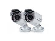 Swann SWPRO 842CAM US 900TVL High Resolution Day Night Security Camera Night Vision 85ft 25m White Gray 2 Pack