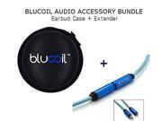Blucoil Audio Earphone Headphone 3.5mm Extension Cable 6ft PLUS Earbuds Travel Size Hard Case