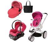 Quinny CV078BFU Moodd Stroller Travel System and Dreami Bassinet in Pink Passion with Diaper Bag