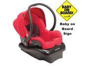 Maxi Cosi IC166INT Mico Nxt Infant Car Seat w Baby on Board Sign Intense Red