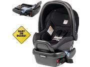 Peg Perego Primo Viaggio 4 35 Car Seat w Extra Base and Baby on Board Sign Licorice Black Eco Leather